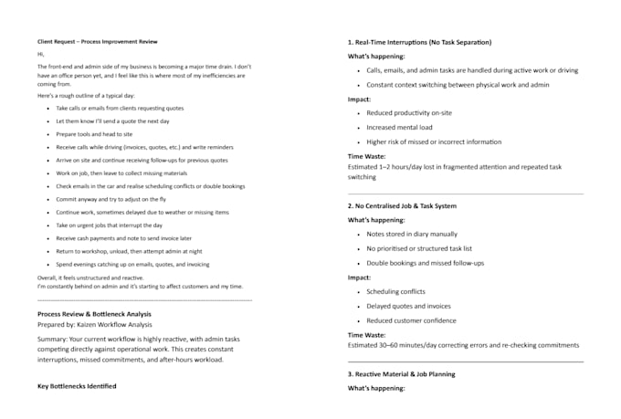 do a business process audit and workflow optimization stratagy